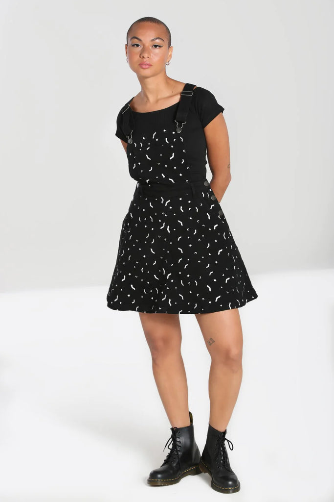 Bat Pinafore Denim Dress