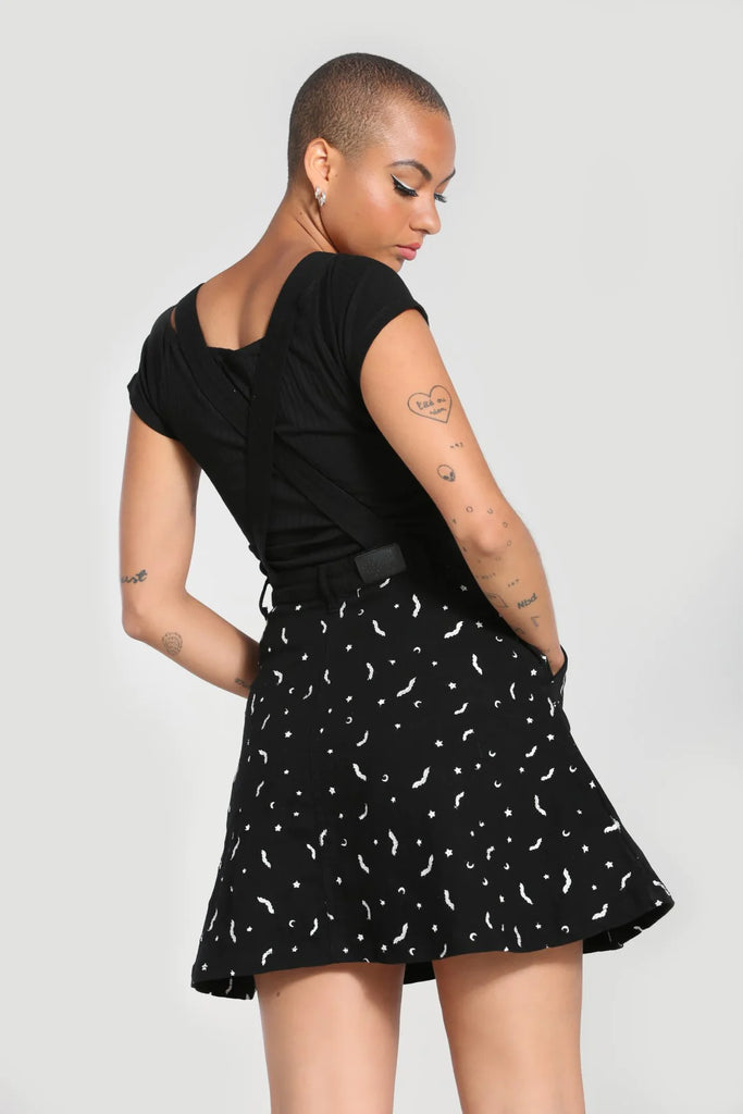 Bat Pinafore Denim Dress