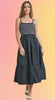Striped Knit Top Tiered Maxi Dress
