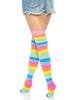 Neon Rainbow Thigh High Socks