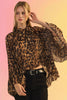 Leopard Chiffon Cape Blouse