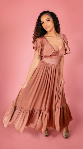 Ginger Satin Tiered Dress