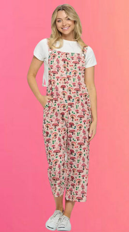 Red Ribbon Smocked Jumpsuit