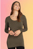Bamboo Scoop Neck L/S Tee: Olive