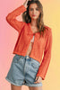 Cotton Crochet Tie-Front Cardigan: Orange