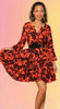 Coral Floral Mini Dress