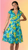 Peacock Flower Cotton Wrap Dress