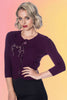 Curious Kitty Cardigan: Plum