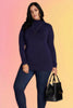 Plus Size Bamboo Turtle Neck: Navy
