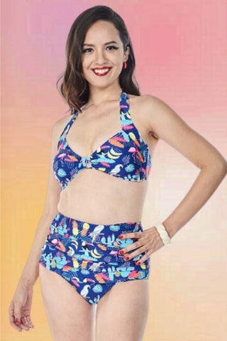 Vintage Style 2 Piece Swimsuit: Carnival