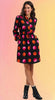 Retro Sunset Dots Shirtdress