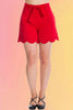 Scalloped Sailing Shorts: Red