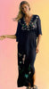 Seahorse Embroidered Caftan Dress
