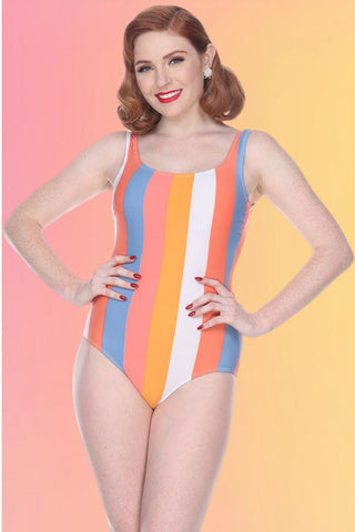 Vintage Style 2 Piece Swimsuit: Yellow