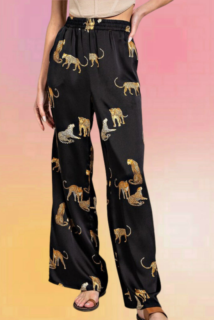 Silky Leopard Pants