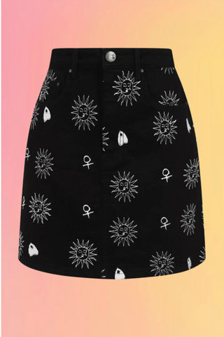 Black Stretch Twill Pencil Skirt