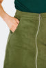 Corduroy Zip Mini Skirt: Green