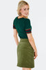 Corduroy Zip Mini Skirt: Green