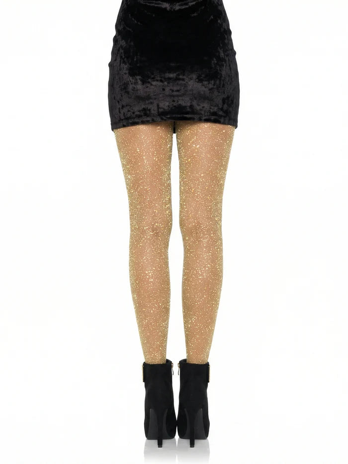 Lurex Shimmer Sheer Nylons: Gold
