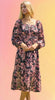 Sparkle Floral Peasant Dress
