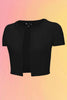 Short Sleeve Crewneck Crop Card: Black