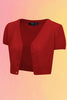 Short Sleeve Bolero Cardigan: Red