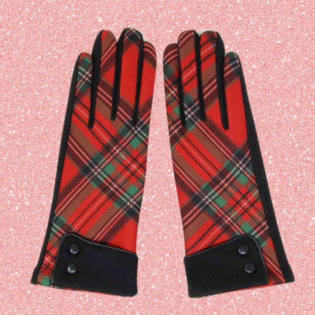 Red Tartan Gloves