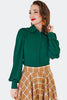 Peter Pan Collar Blouse: Green