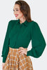 Peter Pan Collar Blouse: Green