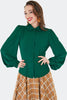 Peter Pan Collar Blouse: Green
