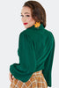Peter Pan Collar Blouse: Green