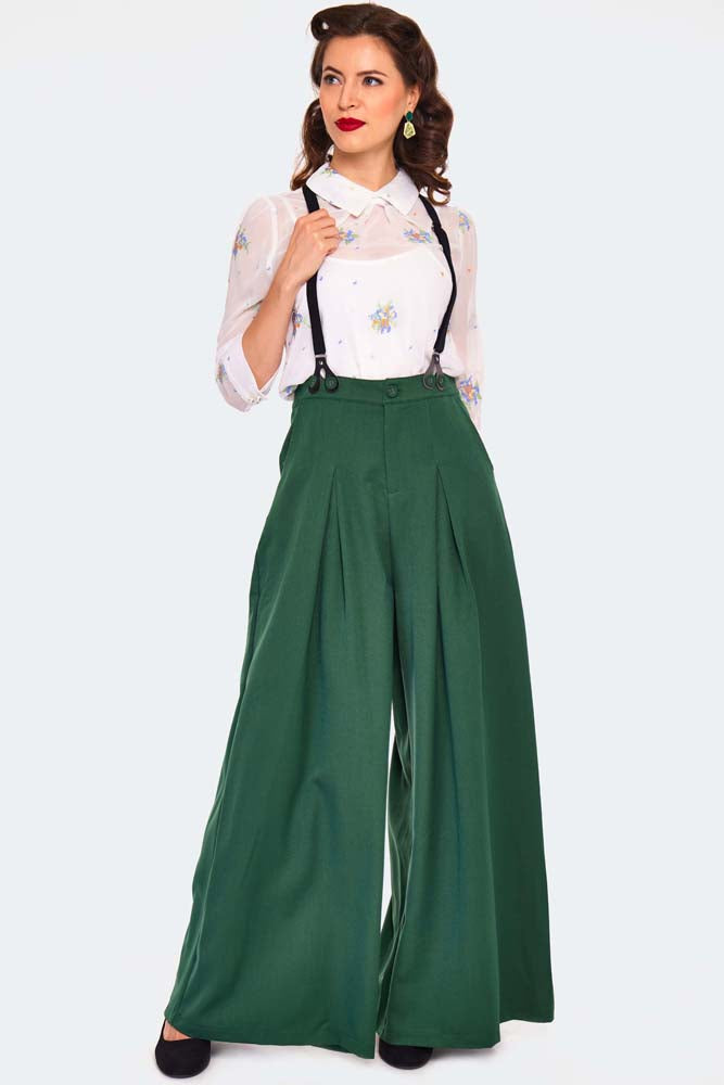 Forties Flare Pants: Forest