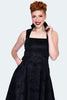 Floral Spider Web Flocked Dress