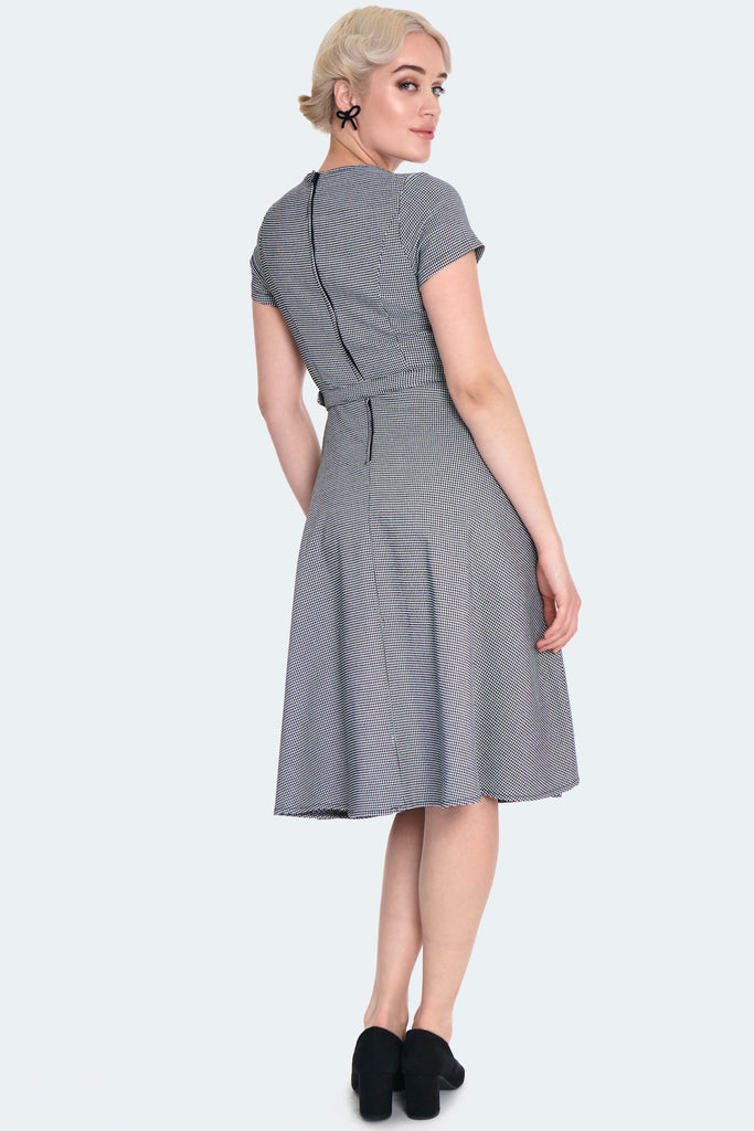 Houdstooth Fit & Flare Dress