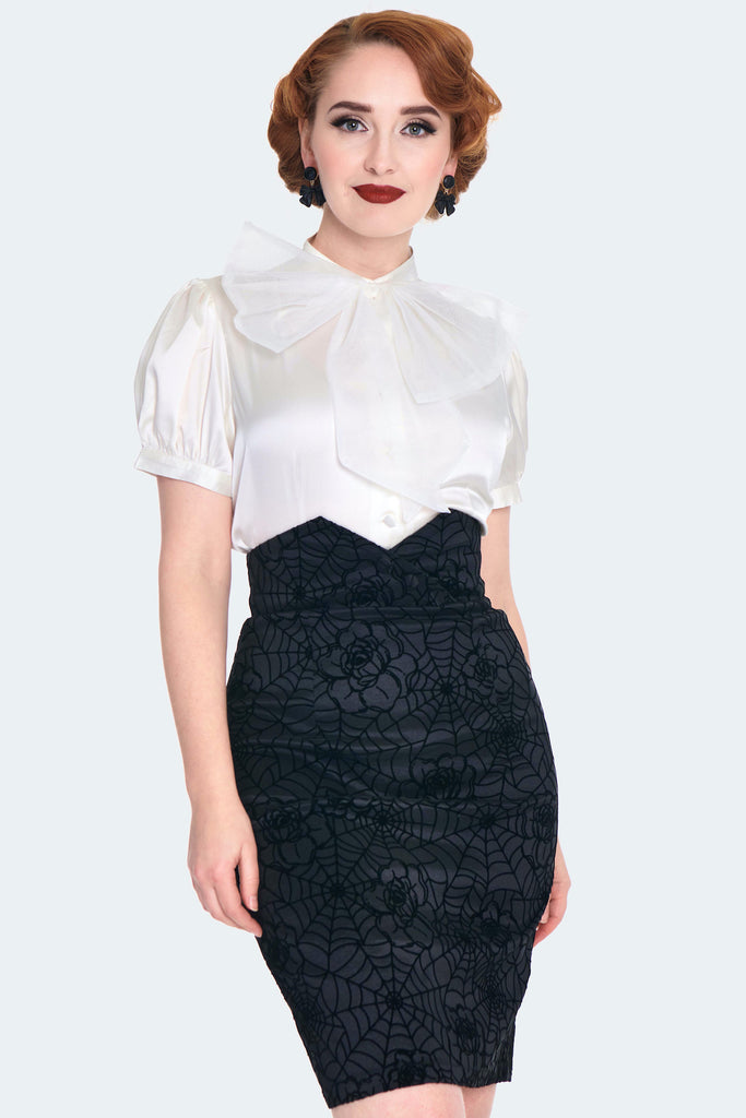 Floral Spider Wed Pencil Skirt