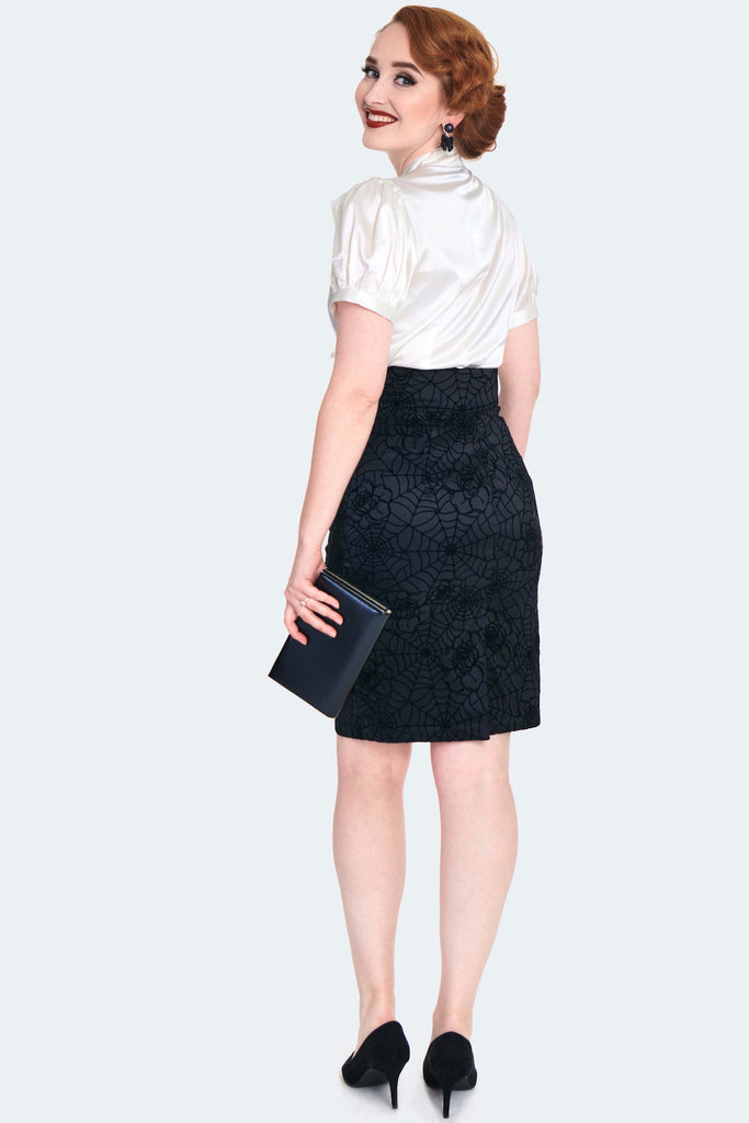 Floral Spider Wed Pencil Skirt