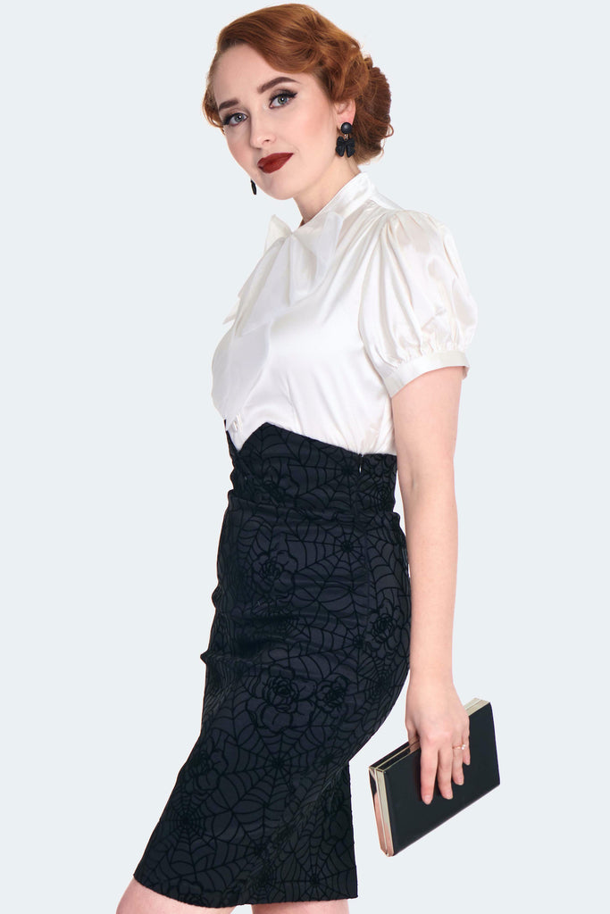 Floral Spider Wed Pencil Skirt