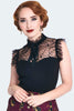 Web Lace Tie Collar Top