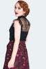 Web Lace Tie Collar Top