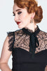 Web Lace Tie Collar Top