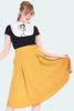 Mustard Hi-Waisted Flared Skirt