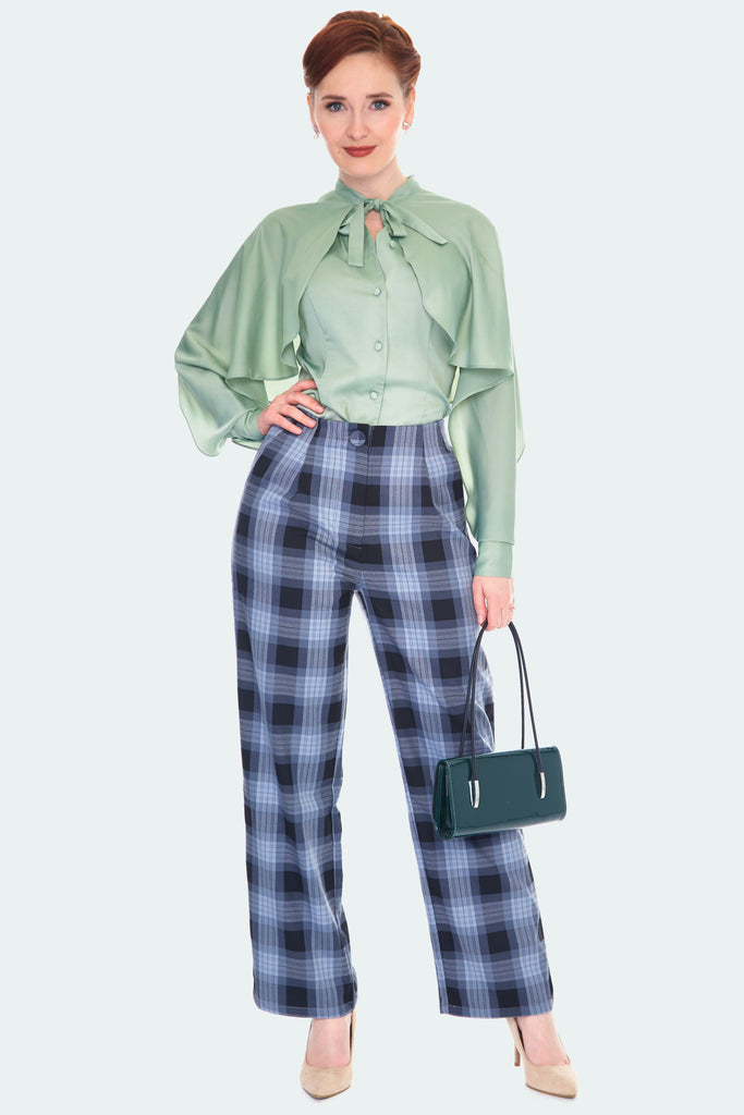 Kate Hi-Waist Plaid Pants