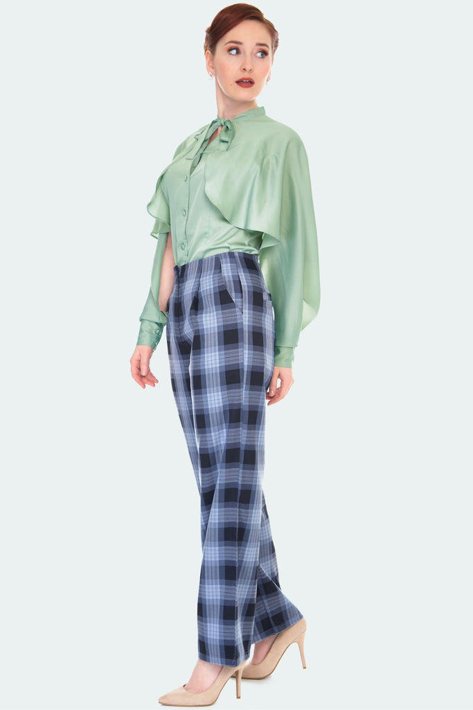 Kate Hi-Waist Plaid Pants