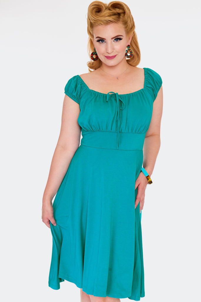 The Perfect Teal Fit & Flare Dress