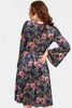 Floral Velvet Wrap Dress