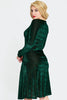 ZigZag Green Velvet Dress