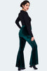 Green Velvet Flared Pants