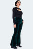 Green Velvet Flared Pants