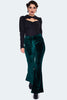 Green Velvet Flared Pants