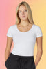 Bamboo Scoop Neck Tee: White